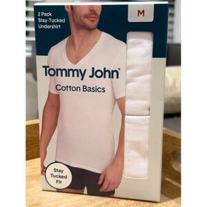 Tommy John Cotton Basics Stay-Tucked Undershirt 2-Pack White Size Medium NWT